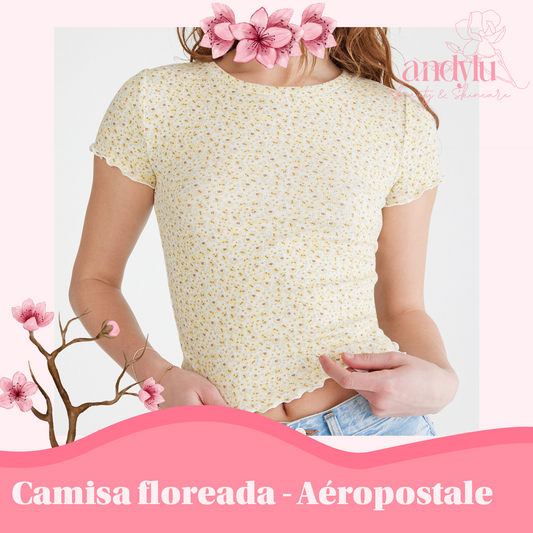 ✨ Camisa amarilla floreada✨