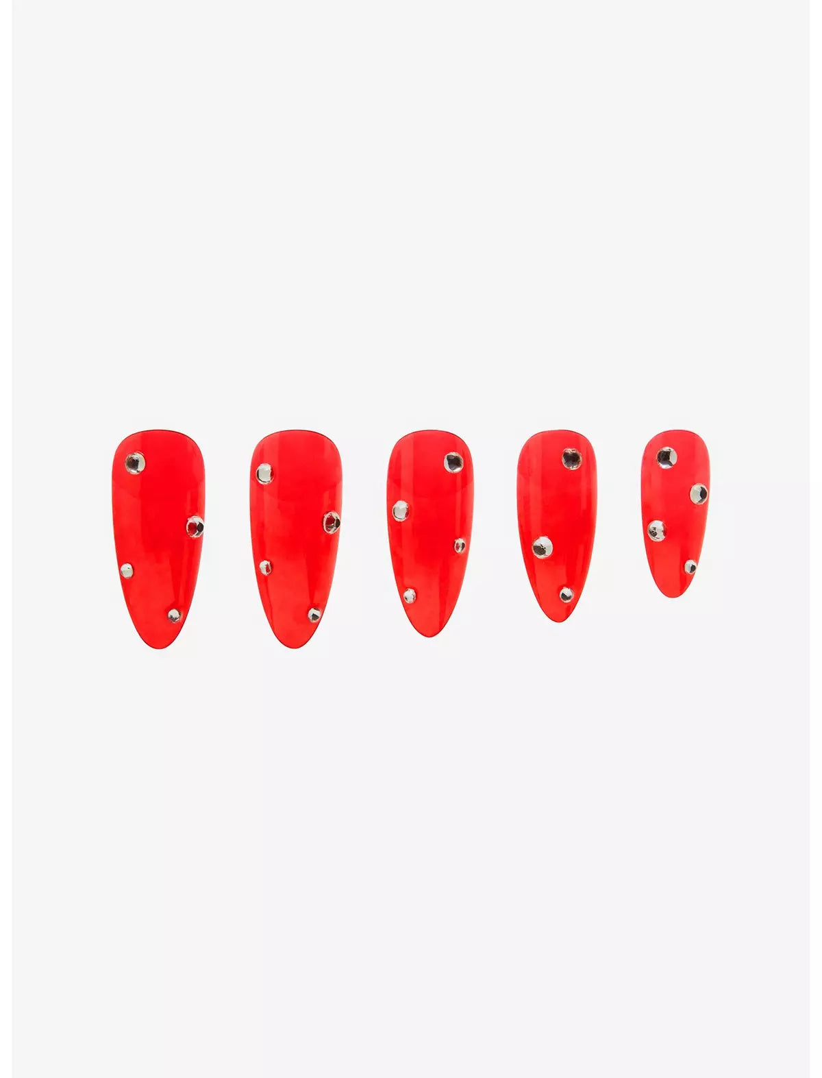 Set de uñas postizas ✨ Blackheart Red Jelly Rhinestone